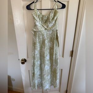 Selfie Leslie Pale Green Floral Dress